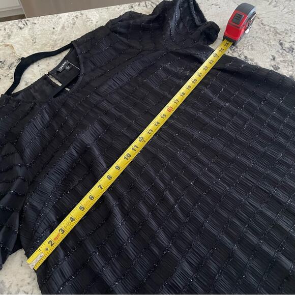 Torrid Black Abbey Lurex Chiffon Puff Short Sleeve Top 2X NWT 19132800 - Picture 10 of 13